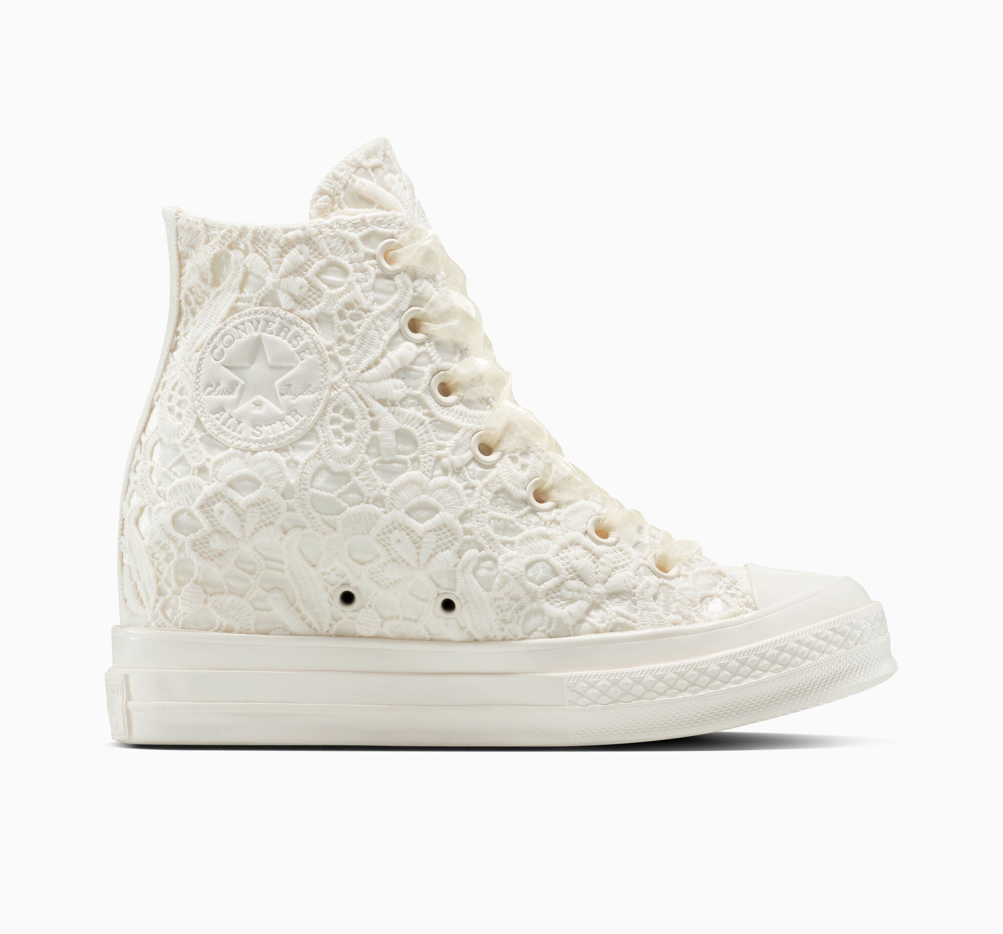 Chuck 70 Wedge Platform Crocheted Satin High Top