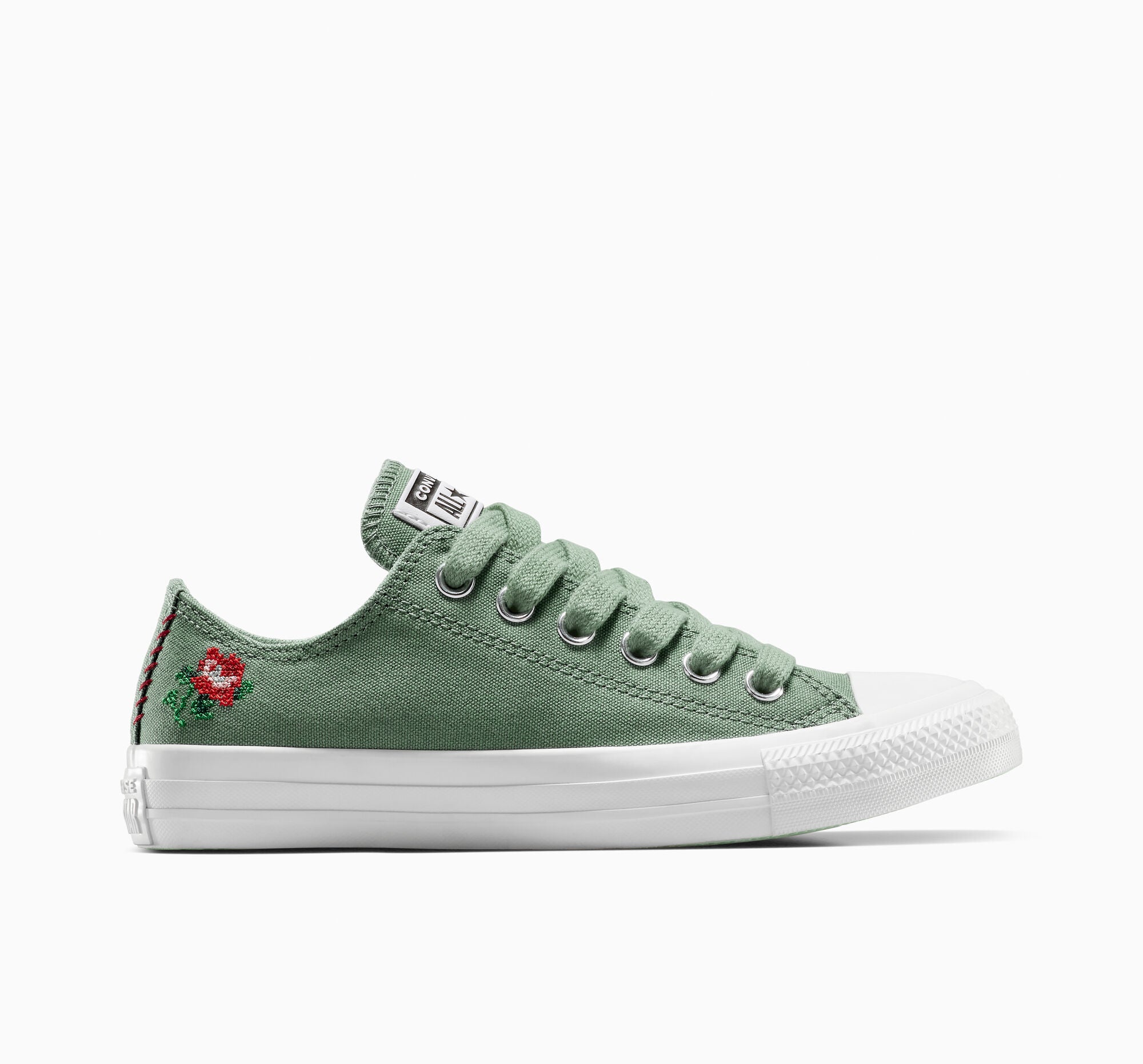 Chuck Taylor All Star Rose Cross Stitch Low Top